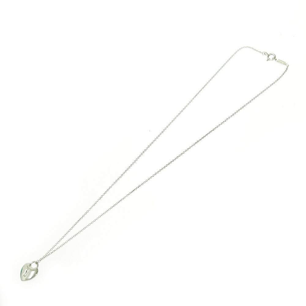TIFFANY Co Silver Heart Lock Necklace